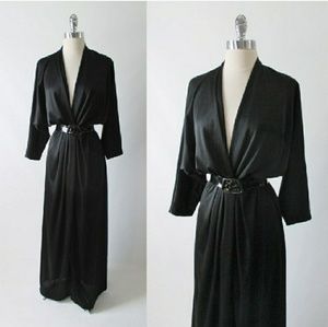 Vintage Black Gown with batwing sleeves